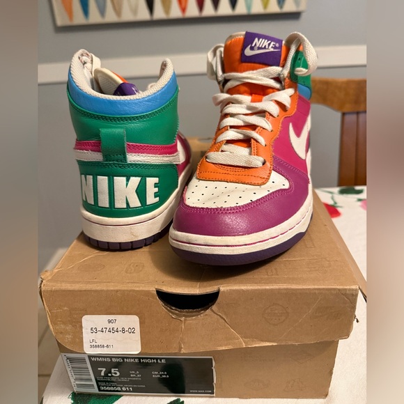 Nike High Tops - Purple, Orange, Green, White - Picture 1 of 4